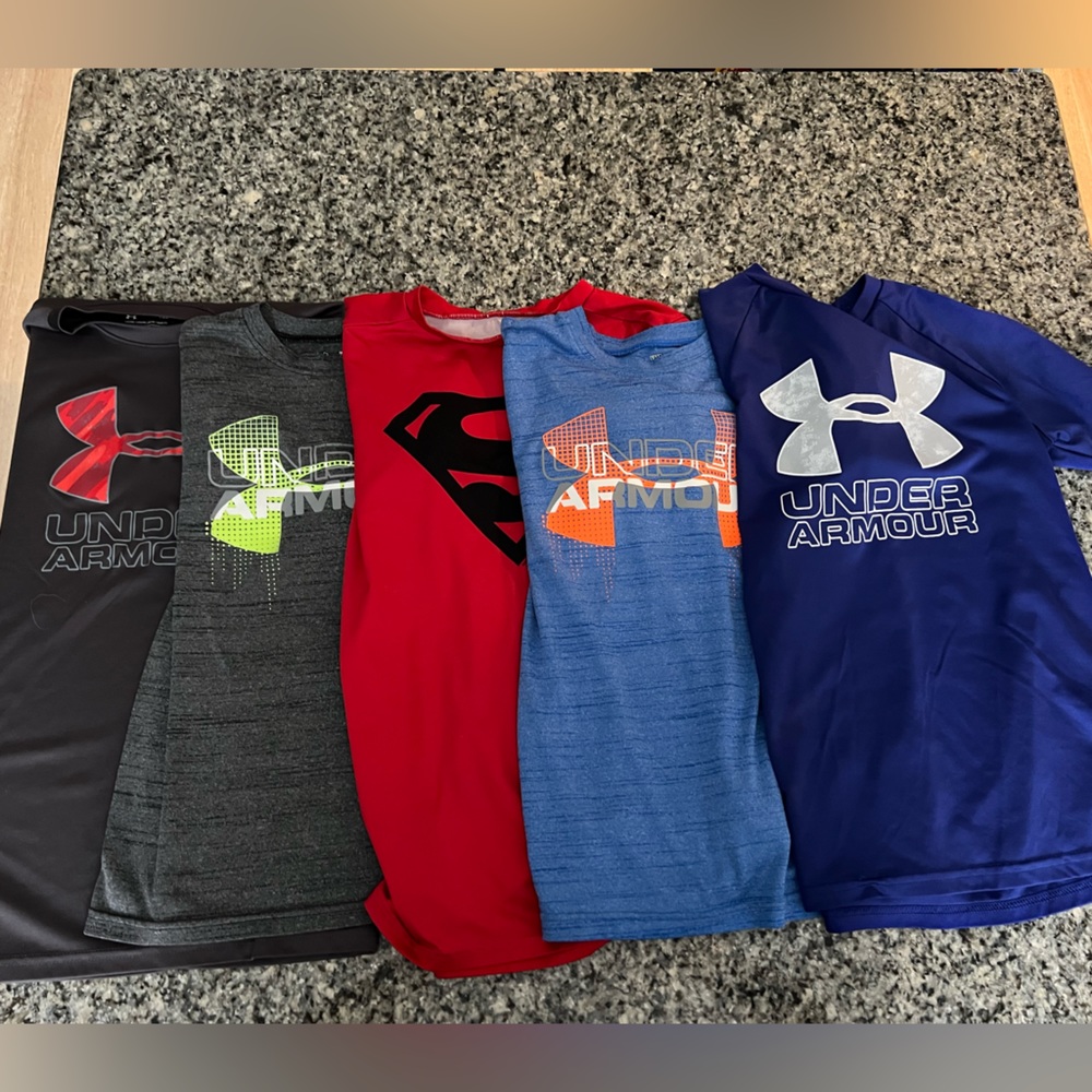 5 Under Armour shirts - boys medium